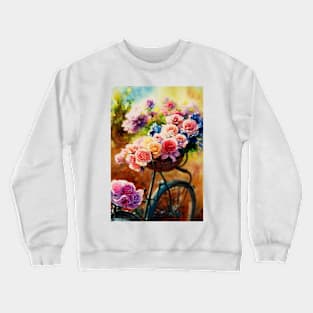 Watercolor bike Crewneck Sweatshirt